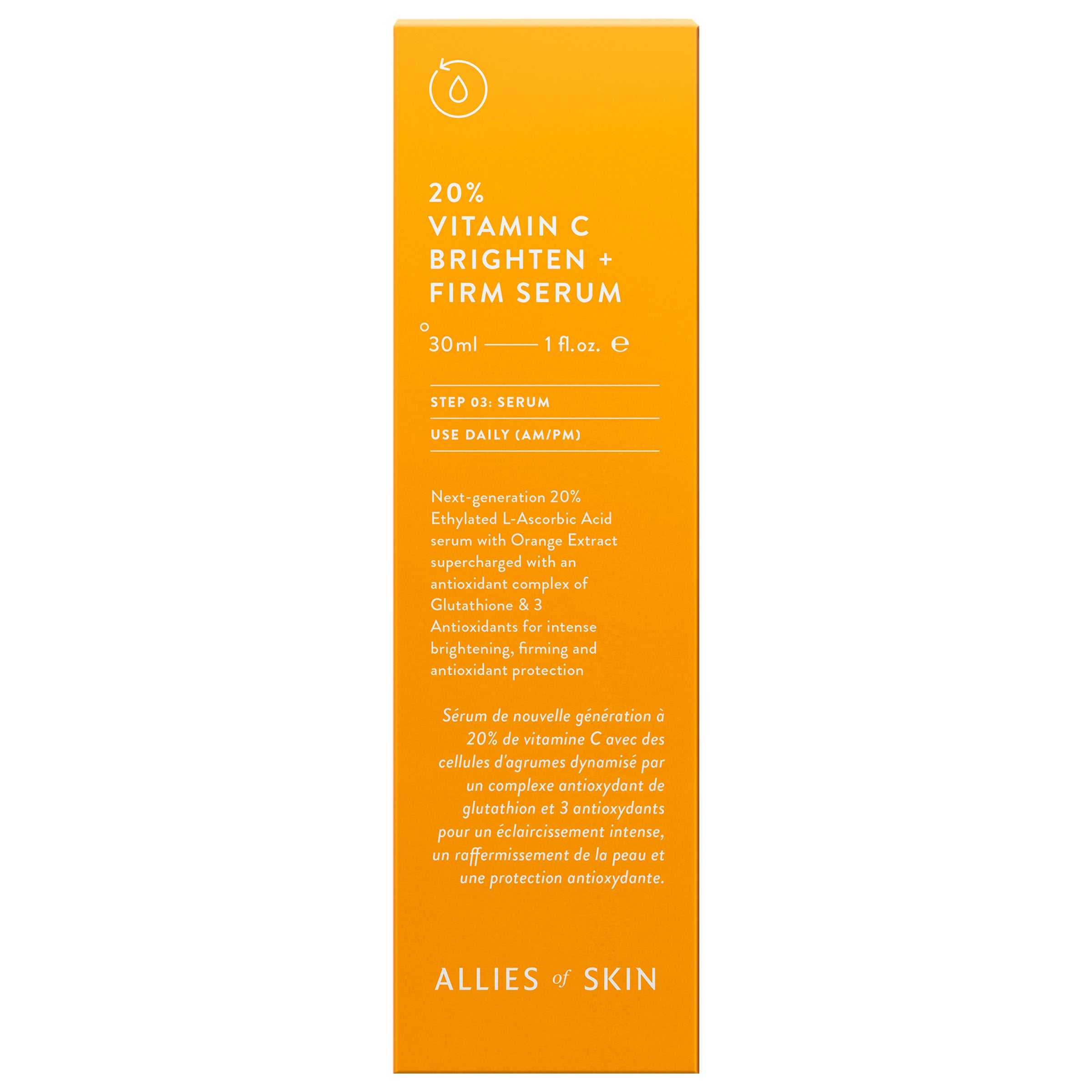 Allies of Skin 20% Vitamin C Brighten + Firm Serum (1 oz)
