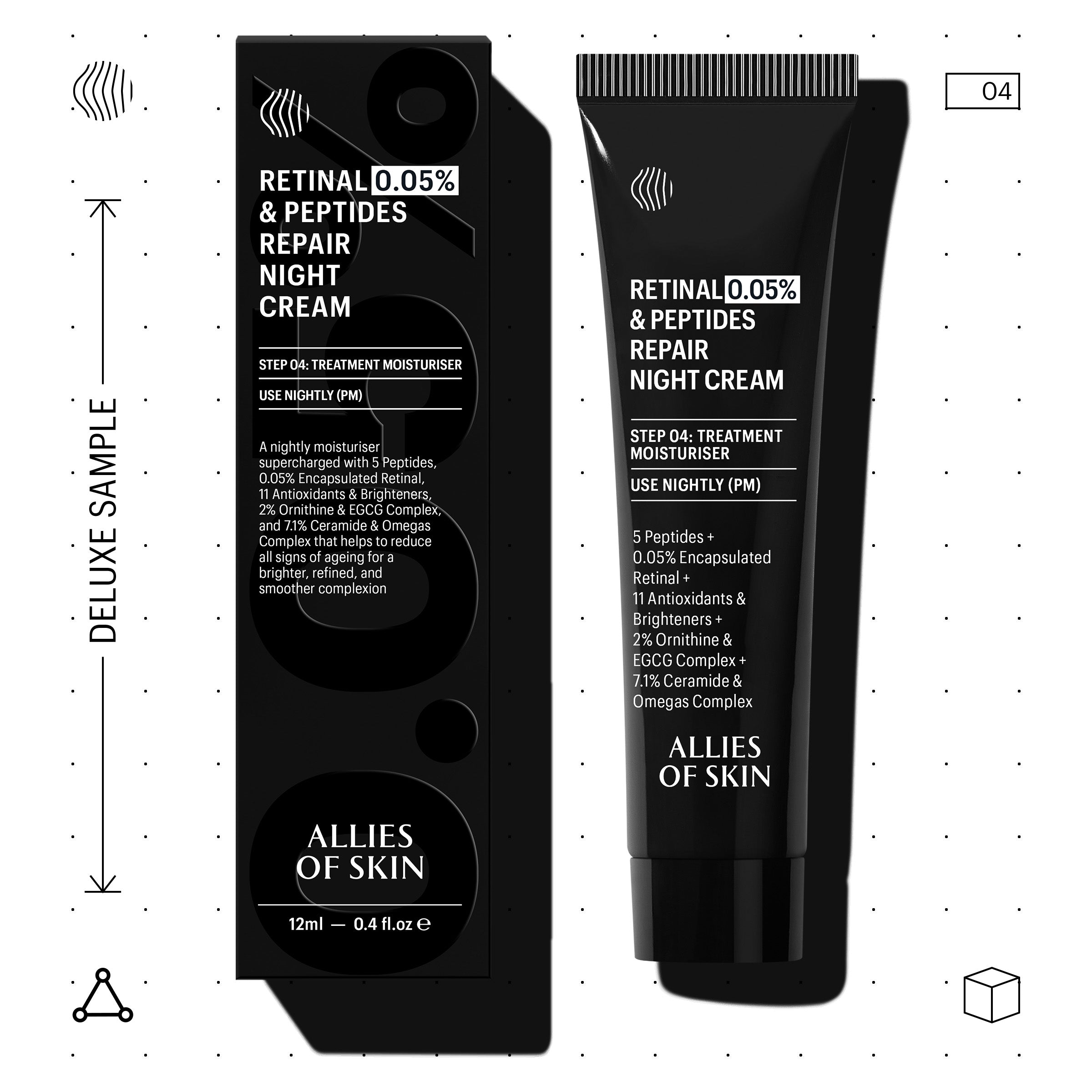Allies of Skin Retinal 0.05% and Peptides Repair Night Cream (1.6 oz)