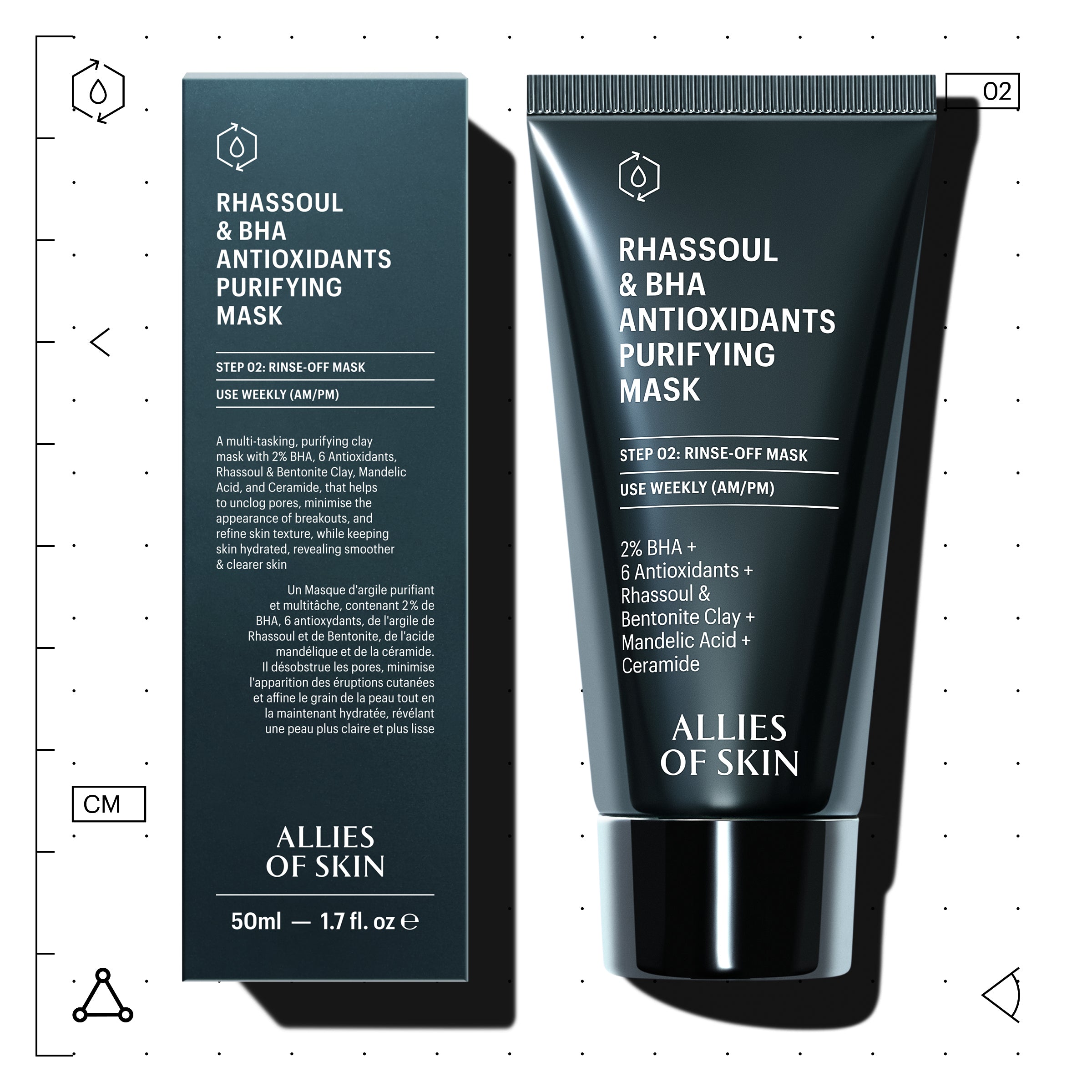 Allies of Skin Rhassoul and BHA Antioxidants Purifying Mask (1.7 oz)